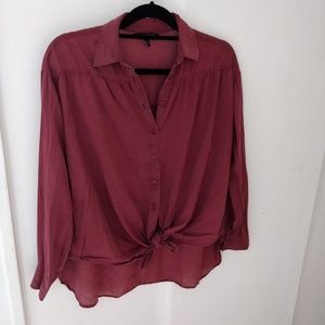 Express maroon oversized button up